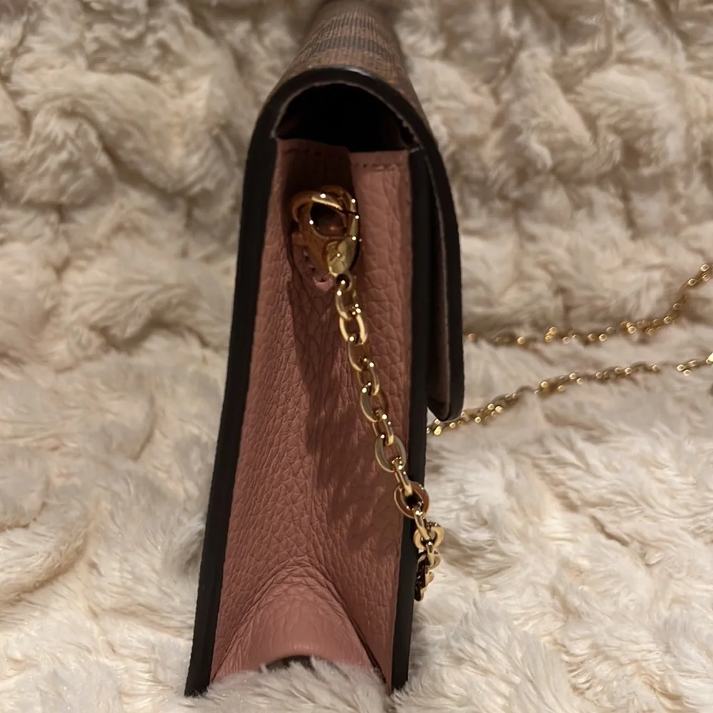 Louis Vuitton Croisette Chain Wallet Crossbody Bag Rose Ballerine Pink i…